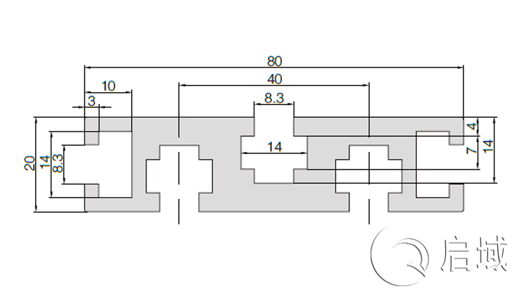 铝型材 QY-8-2080G.2 铝型材 QY-8-2080G.2