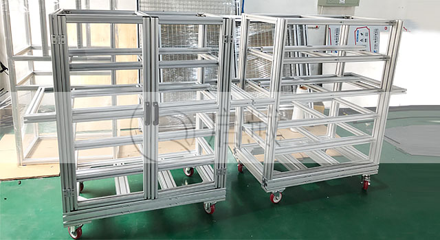 可移动铝型材框架|移动物料车 可移动铝型材框架|移动物料车